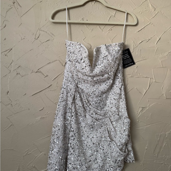 Retrofete White sequin Strapless Dress size large NWT - Picture 3 of 6